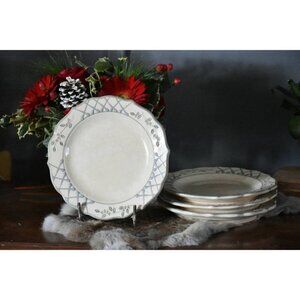 MPM Mick Morgan Studio Pottery salad plates Glazed‎ Stoneware Tan purple